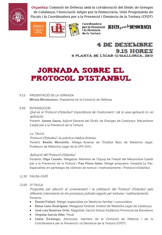 Jornada sobre el Protocol D&acute;Istanbul